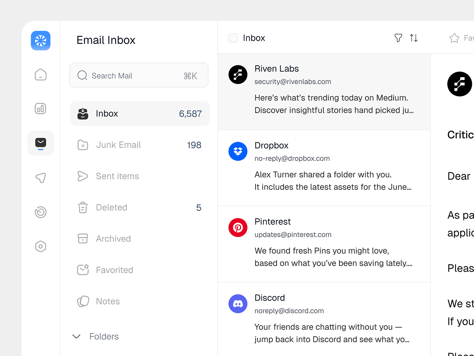Email CRM Inbox by Abdelsalam Mohamed on Dribbble