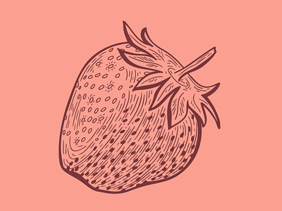 Simple Illustration of Strawberry design drawing food fresh fruit garden hand drawn healthy icon illustration illustration art line art local logo minimal organic seeds simple art sketch stawberry