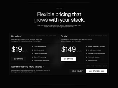 Pricing Section branding design framer graphic design illustration logo minimalist ui uiux ux vector web webdesign website