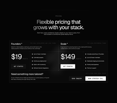 Pricing Section branding design framer graphic design illustration logo minimalist ui uiux ux vector web webdesign website
