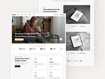 Agency – Creative Demo | pixfort Theme agency animation corporate features firm footer header hero homepage landing marquee mobile modal popup portfolio project startup test ui video