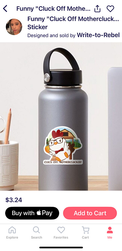 CluckOff_FunnyChickenSticker design graphic artistry humor illustration print on demand