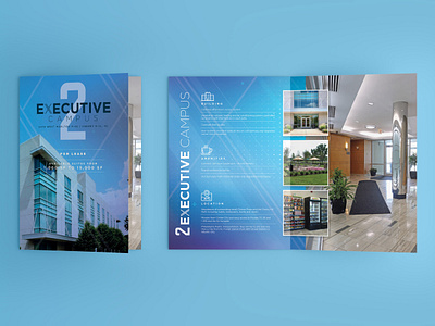 2 Executive Campus - Commercial Real Estate Bi-Fold Brochure bi fold brochure branding brochure commercial real estate design graphic design layout marketing print real estate