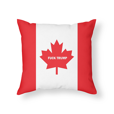 CanadianFlag_FuckTrump_Pillow design graphic artistry illustration print on demand typography