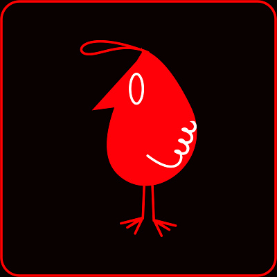 Q! doodle illustration q q bird shunte88 vector