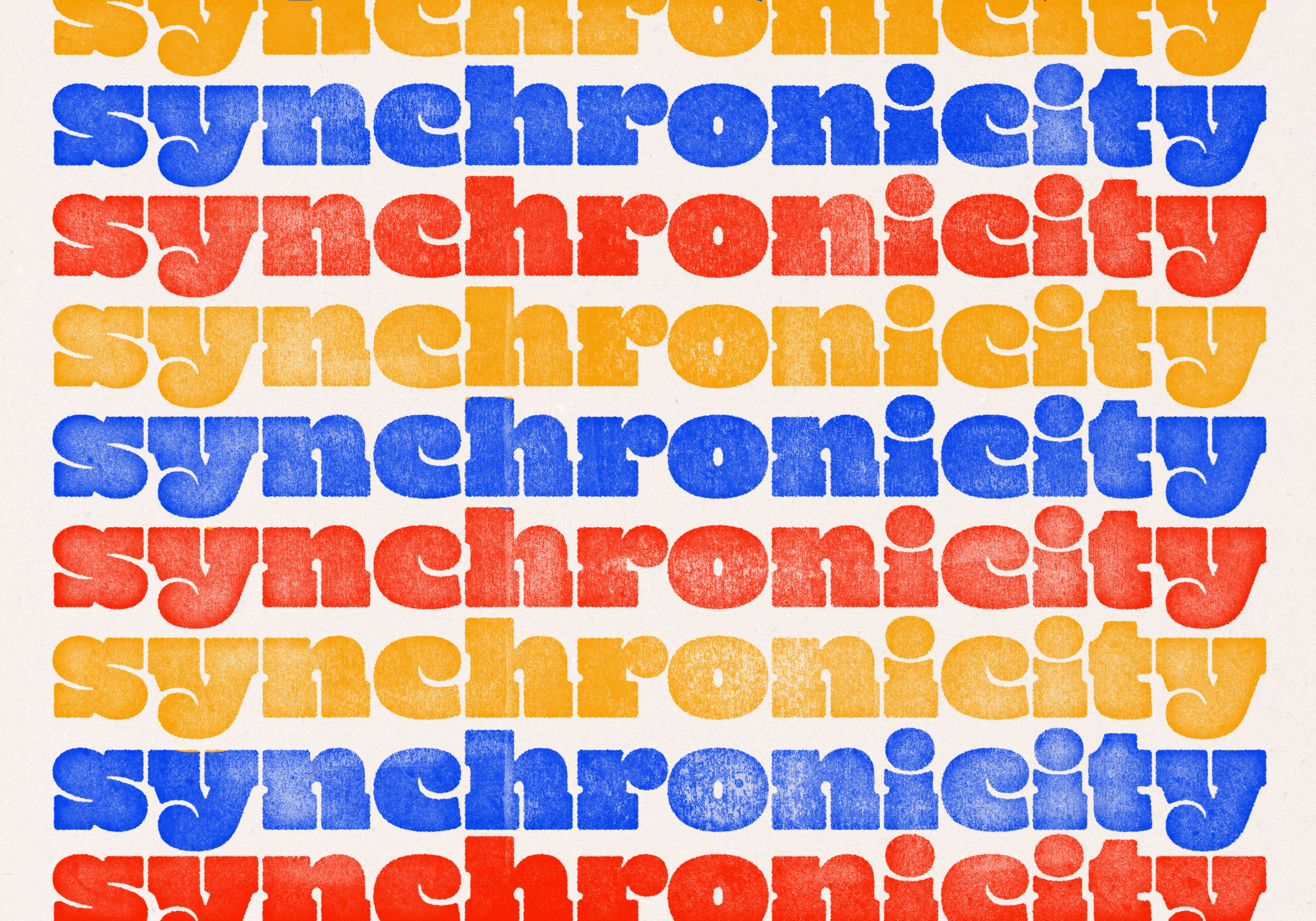 "SYNCHRONICITY" Type Experiment branding design graphic design letterpress printmaking typography