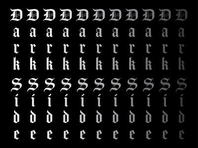 Darkside Typography gothic style