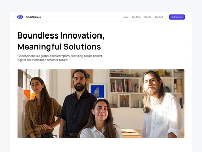 CodeSphere — Modern Tech Company Website Design cleanui corporatewebsite creativewebdesign designinspiration designshowcase dribbbleshots figmadesign frontenddesign landingpage minimaldesign modernui responsivedesign teampage techcompany uidesign userinterfacedesign uxdesign webdesign webdesigner websiteconcept