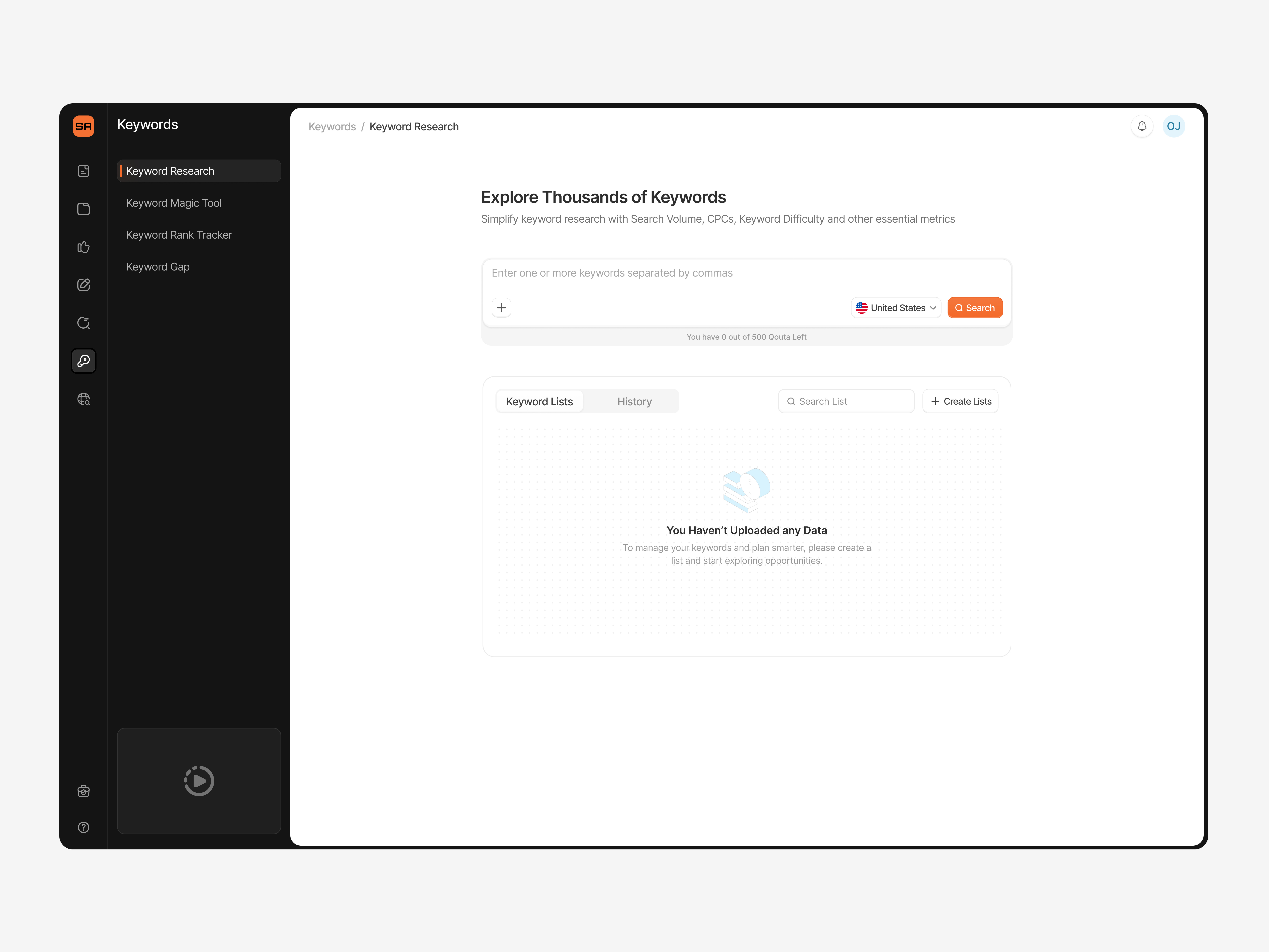 ✨Keyword Search Empty State