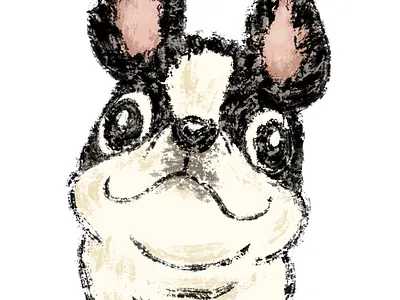 Smiling Boston Terrier animal character character design cute dog funny kawaii pet puppy