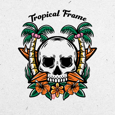 Tropical Frame apparel beach branding design illustration logo palm retro summer surf surfer surfing tshirt vector vintage