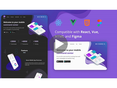 Mobile Apps Showcase 3d android corporate figma gallery homepage html illustration mobile mobile app reactjs responsive saas showcase single page software startup ui ux webdesigns