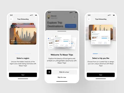 Masar Trips Onboarding app onboarding travel trip ui