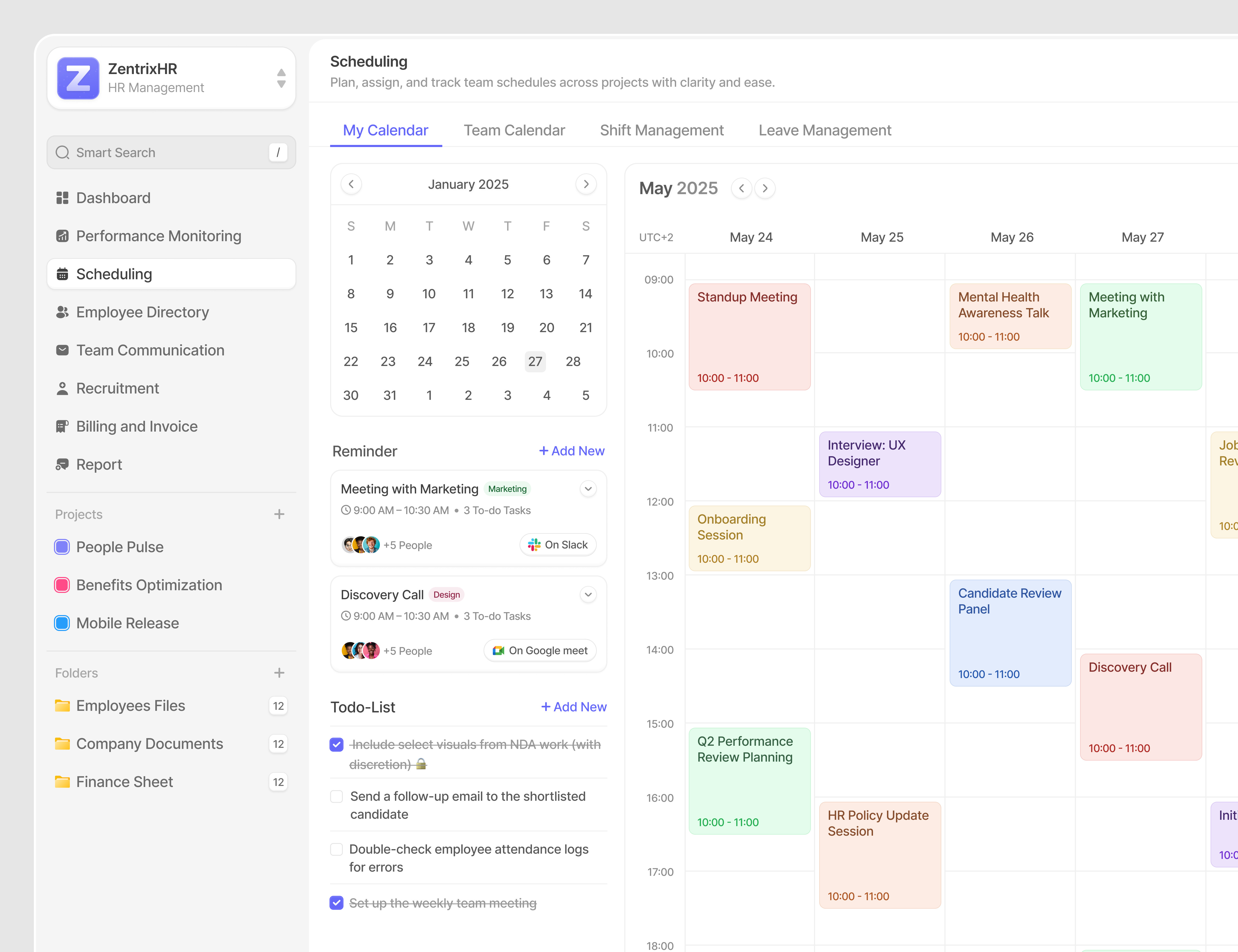 ✨HR Management - Scheduling