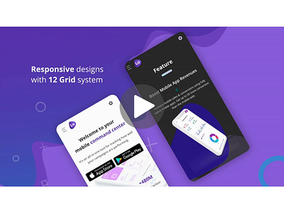 MobileApp Landing Page Template for Mobile Apps Showcase android application apps color palette corporate dark mode figma homepage ios iphone landing page material designs mobile saas showcase single page software ui ux webstie