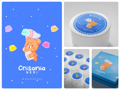 Cute Bear Mascot for 3D Sculpting Gels 🧸✨ 3dgel animal beautybranding brandingdesign cartoon character characterdesign cosmeticpackaging cute cuteillustration cutemascot illustration kawaiiart kawaiibranding mascotdesign nailproduct packagingdesign pastelcolors productmockup vectorillustration