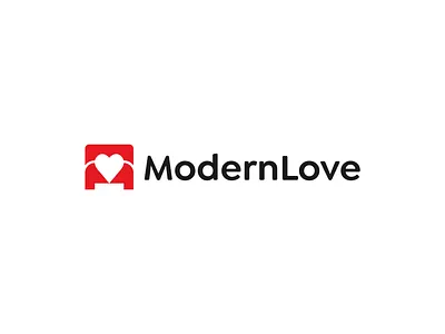Modern Love/ Heart Logo Design art branding clean combination mark graphic design heart lettering logo love art love logo negative space simple symbol type face unique logo design