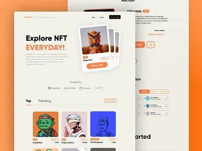 Sweeper - NFT Marketplace Landing page 3d animation branding design graphic design idea landing page logo mockups motion graphics nft typography ui ux website