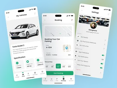 Car Parking Mobile App - Design Concept androidapp app appdesign car car app car parking app driving garage gps iosapp mobile mobile app park uiux parking parking app parking spot servicedesign space parking ui ux design vehicle