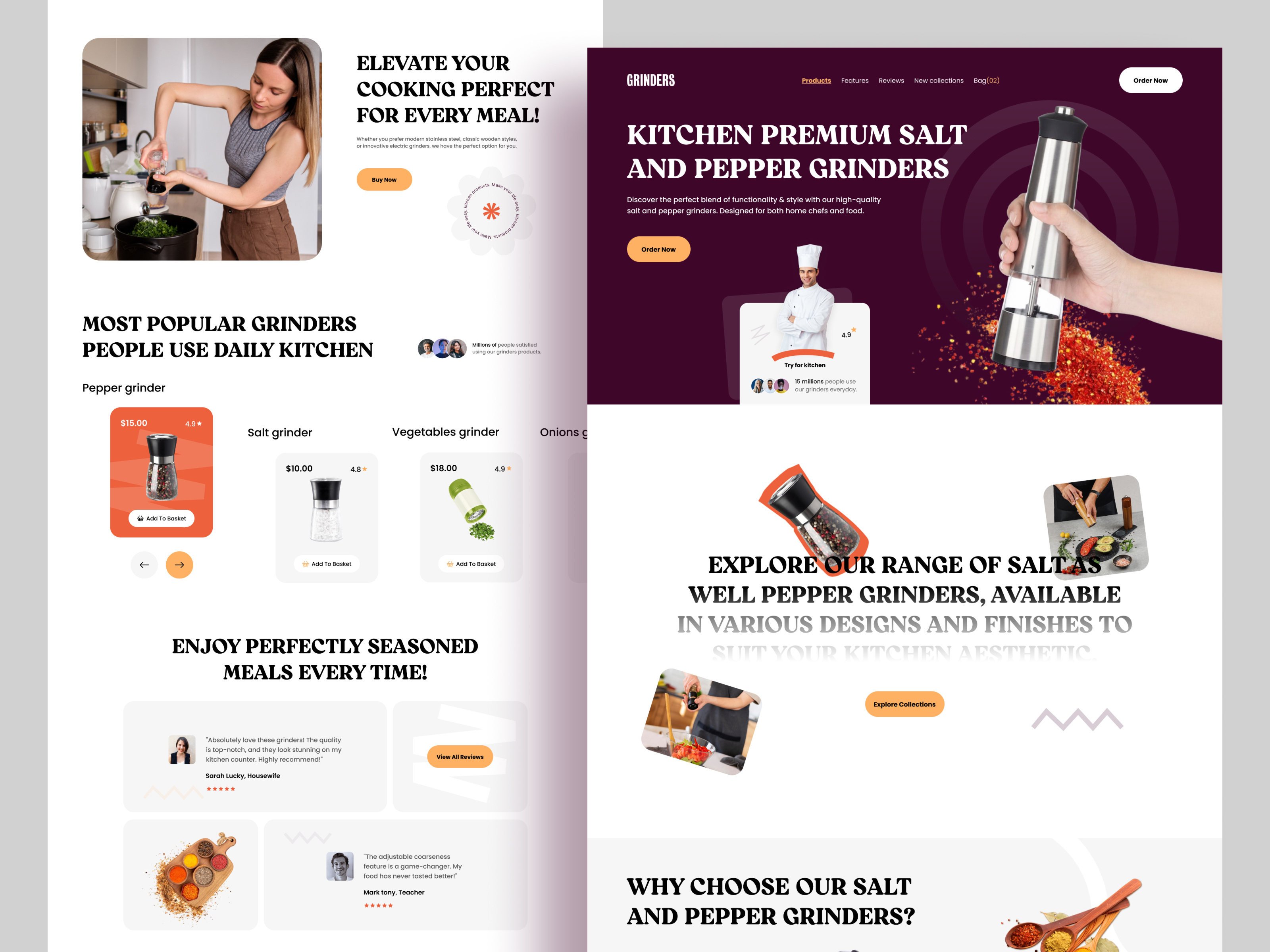 Example of Product Design - web design - homepage - landing page