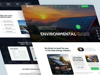 Renewable Solar Energy Landing Page design eco friendly environmental green energy landing landing page nature renewable energy landing page solar electricity solar energy landing page solar energy website solar power solar system sustainable turbine electricity ui ux web design website wind turbine