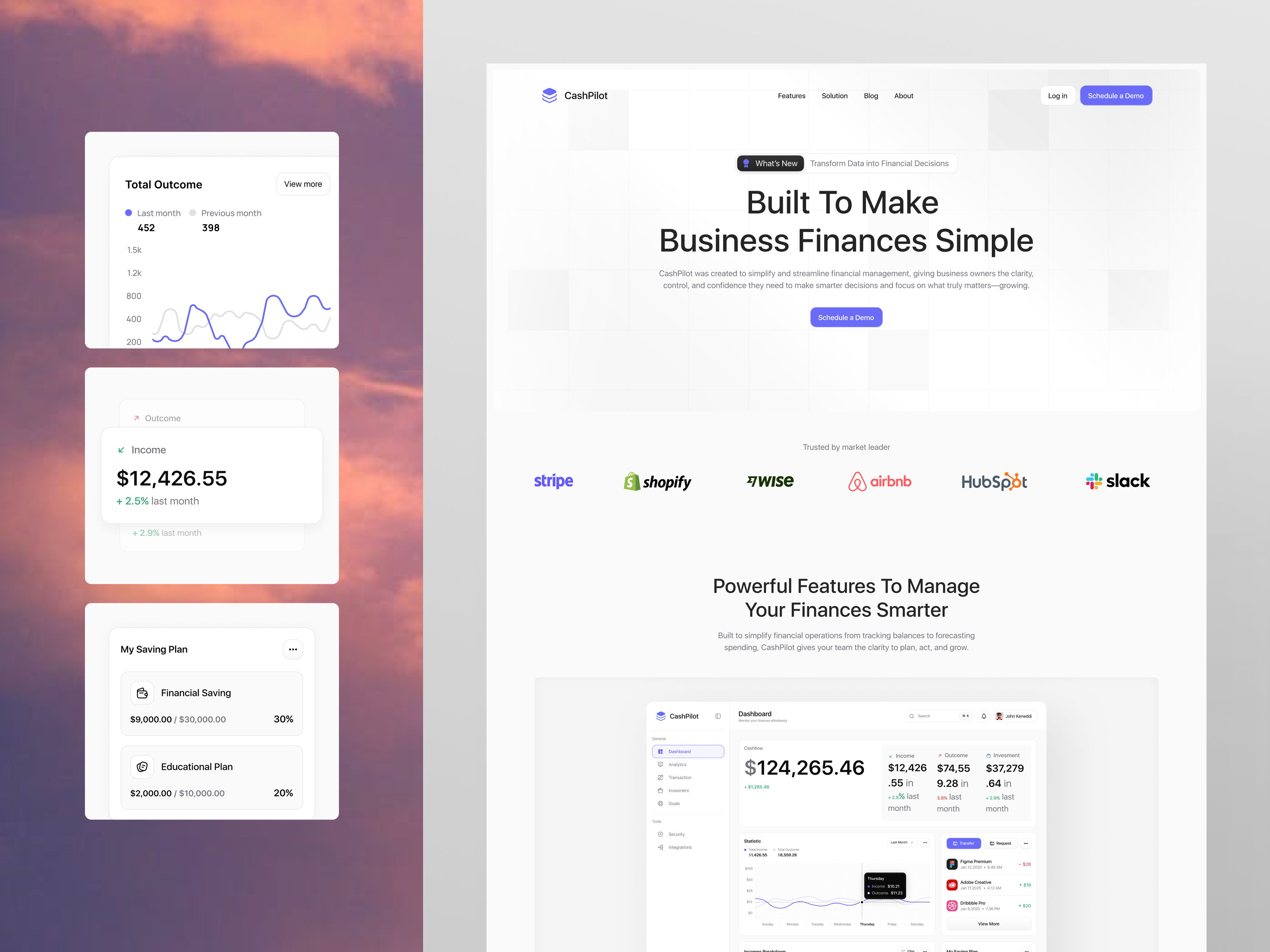 CashPilot - Smart Finance Landing Page [About Page] about landing page about page cash cashflow clean design dashboard design figma finance finance landing page landing page product design saas smart dashboard ui website design