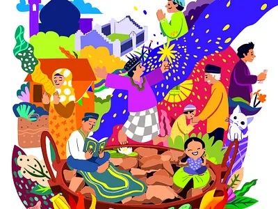 Cultural Celebration in Color – Eid Art celebratingculture creativeprojects culturalstorytelling editorialillustration eid2025 eidillustration eidstories festivedesign southasianart traditionanddesign visualnarrative