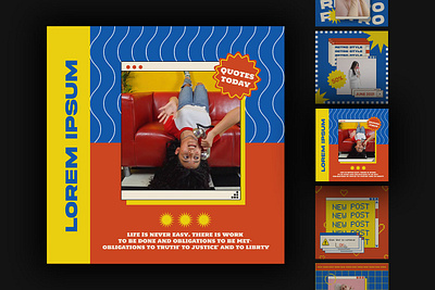 Retro 90s Social Media 90saesthetic creativetemplates dribbbleshots pixflowdesigns retrodesign retrosocialmedia socialmediadesign socialmediagraphics vintagevibes
