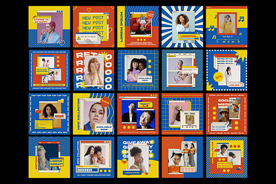 Retro 90s Social Media 90saesthetic creativetemplates designresources dribbbleshots pixflowdesigns retrodesign retrosocialmedia socialmediadesign socialmediagraphics vintagevibes