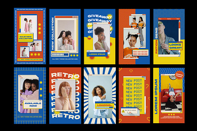 Retro 90s Social Media 90saesthetic creativetemplates designresources dribbbleshots pixflowdesigns retrodesign retrosocialmedia socialmediadesign socialmediagraphics vintagevibes