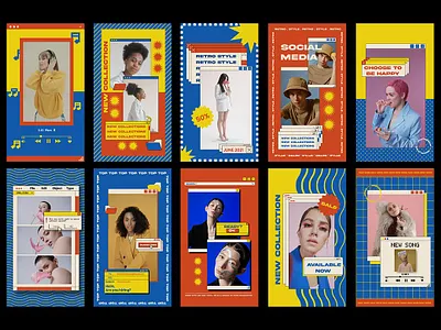 Retro 90s Social Media 90saesthetic creativetemplates designresources dribbbleshots pixflowdesigns retrodesign retrosocialmedia socialmediadesign socialmediagraphics vintagevibes