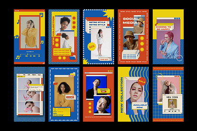 Retro 90s Social Media 90saesthetic creativetemplates designresources dribbbleshots pixflowdesigns retrodesign retrosocialmedia socialmediadesign socialmediagraphics vintagevibes