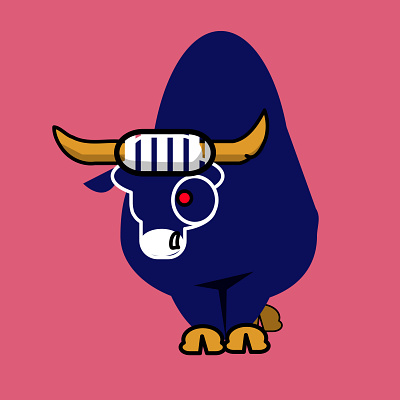 Q-bully! bull doodle illustration shunte88 vector