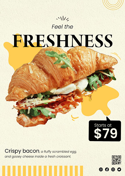 Crispy Bacon Post adobe photoshop bacon poster branding graphic design poster making trending design