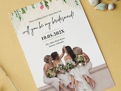 Bridesmaid invitations banners branding bridemaids bridesmaid invitations graphic design invitaions posters wedding invitations