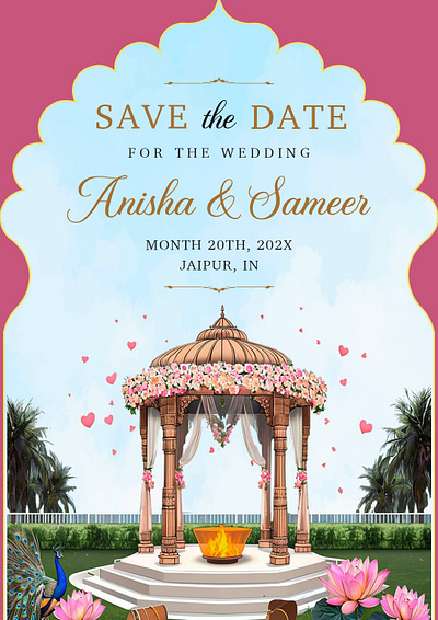Save the date invitation branding figma graphic design photoshop save the date invitation weddign invitations