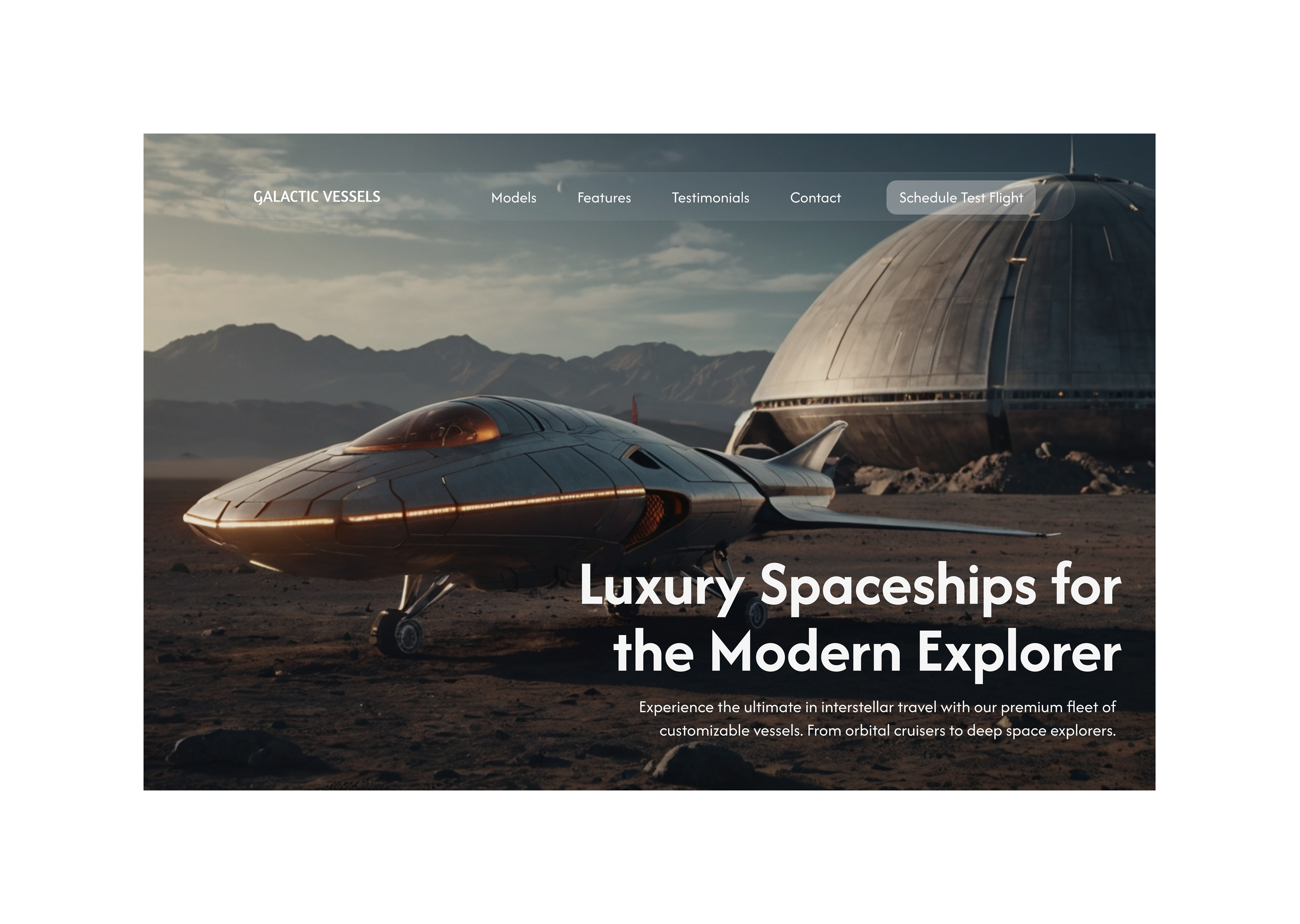 Galactic Vessels - Spaceship Dealer branding design graphic design ui ux