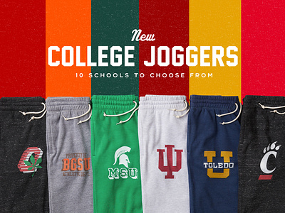 College Joggers Social Media Ad college homage joggers ohio state product ad retail design social media social media ad sweats