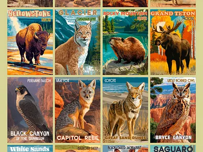 Fauna of the National Parks of the United States" puzzle series art puzzle