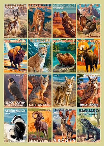 Fauna of the National Parks of the United States" puzzle series art puzzle