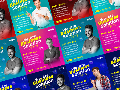 Business Solution Agency Social Media Post Design ads banner banner design branding business post design graphic design graphicsobai marketing post design social media social media post design