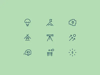 🏕️ camping icon set creative design graphic design icon design icon set line icons minimal nature icon set pixel perfect icons ui vector