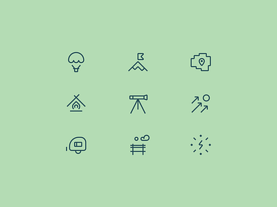 🏕️ camping icon set creative design graphic design icon design icon set line icons minimal nature icon set pixel perfect icons ui vector