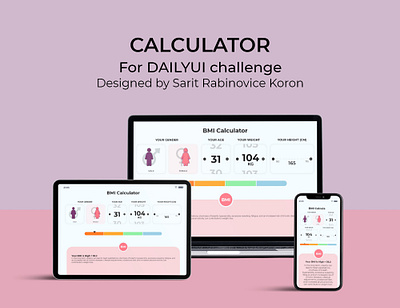 BMI Calculator Application appdesign calculation dailyui graphic design ui uiux webdesign
