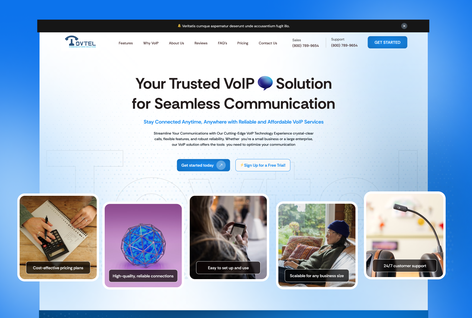 VoIP/UCaaS & Cyber Security- Website Design, Live. designer graphic design homepage landing page modern websites product design ui ui designer uiux design ux designer