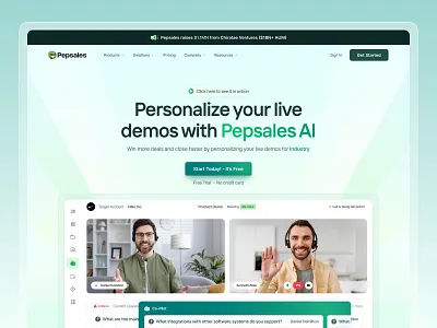 Pepsales Live Demo SaaS Hero Fold design pepsales saasdesign ui uidesign webdesign