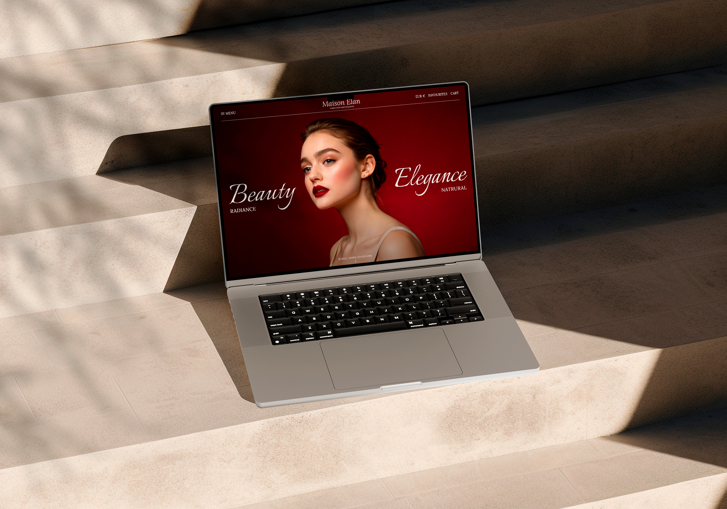 Maison Elan - UI Concept beauty cosmetic cosmetics store cosmetology design ecommerce hero hero page landing landing page luxury makeup premium red theme self care shop skin care ui ux website design