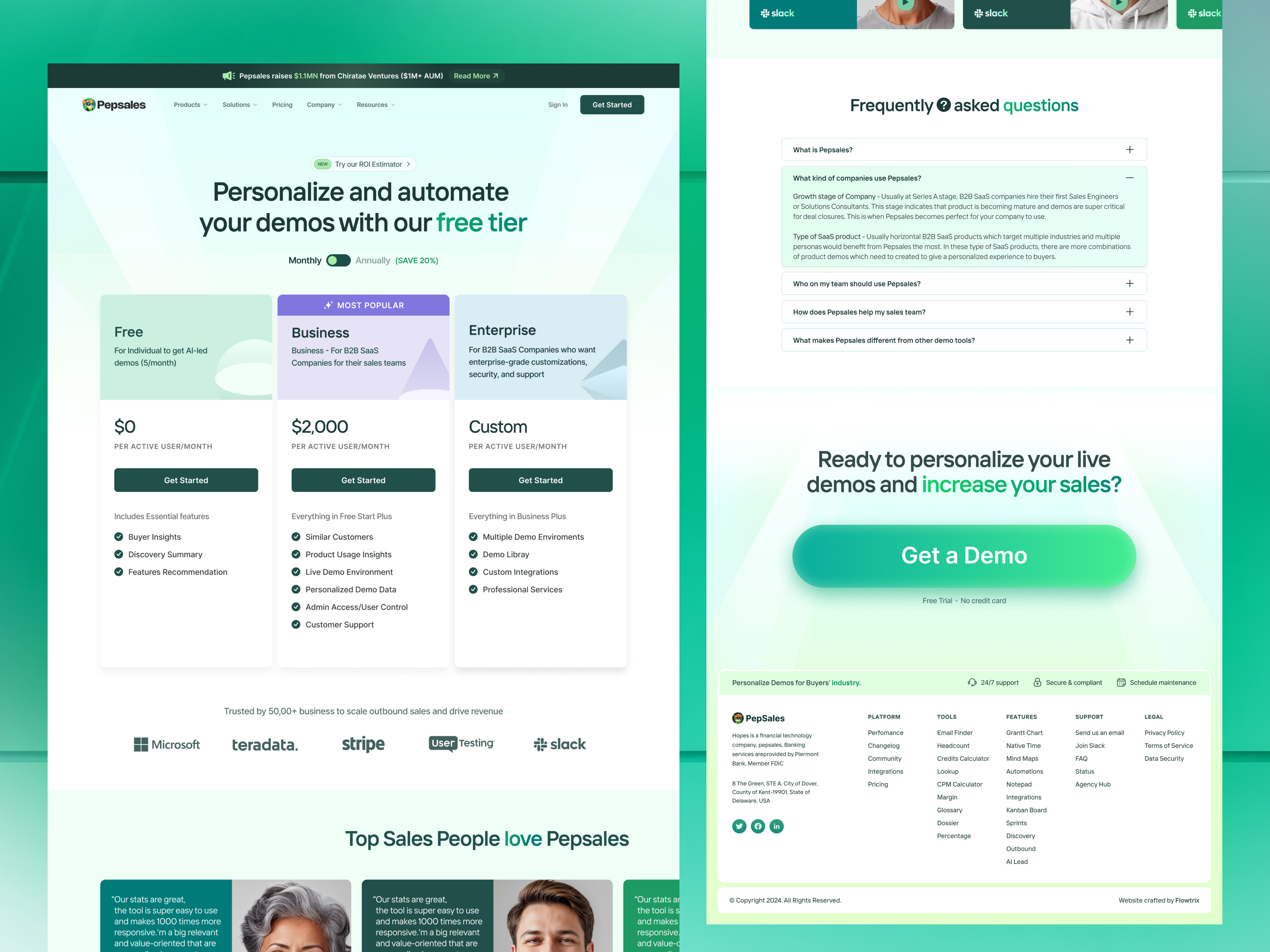 Example of Enterprise Or B2 B Website Design