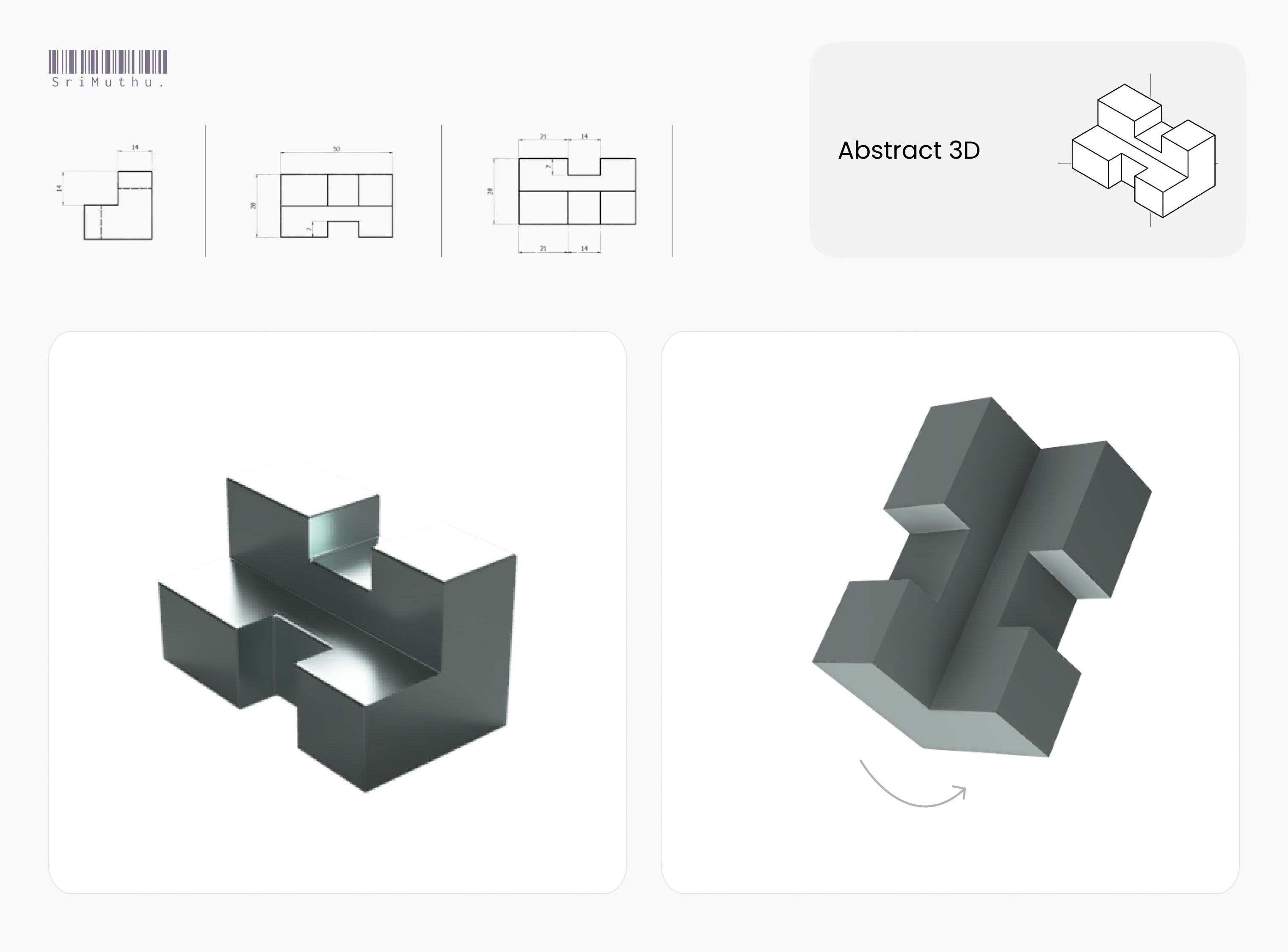 Abstract 3D - Drawing | CAD Design 3d 3d drawing 3d illustration abstract ai blender cad design fusin 360 fusion graphic design logo minimal design social media post thumbnail vector