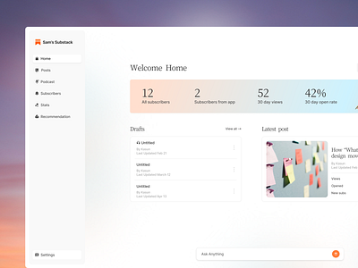 substack - Concept Redesign ui ux